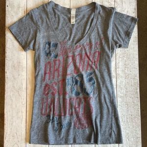 Grey v neck Arizona t size s